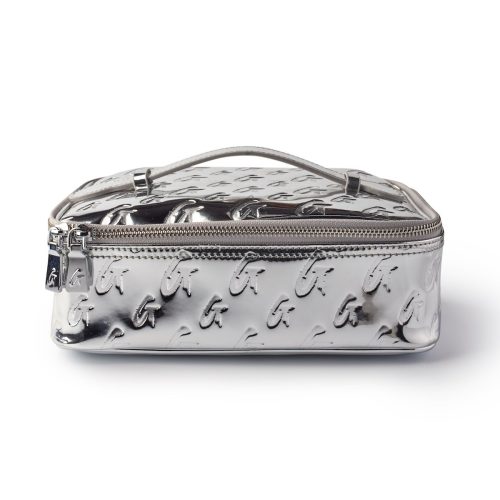 MEDIUM METALLIC MONOGRAM TOILETRY BAG - METALLIC SILVER