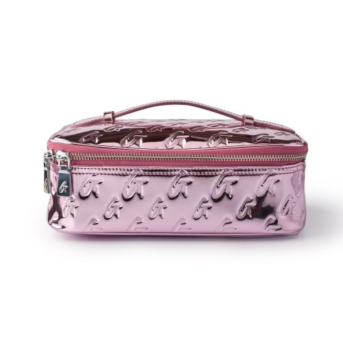 MEDIUM METALLIC MONOGRAM TOILETRY BAG - METALLIC PINK