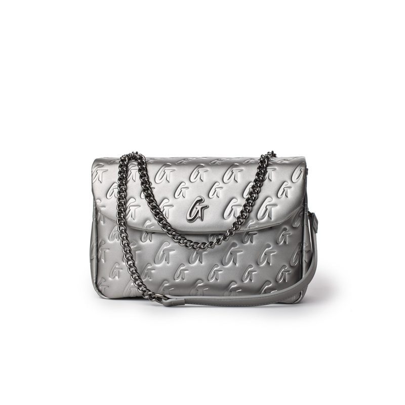 platinum flap monogram medium